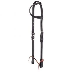 Tough-1 Leather Single-Ear Headstall, Barbed Wire Detail, 42-1415-2-0