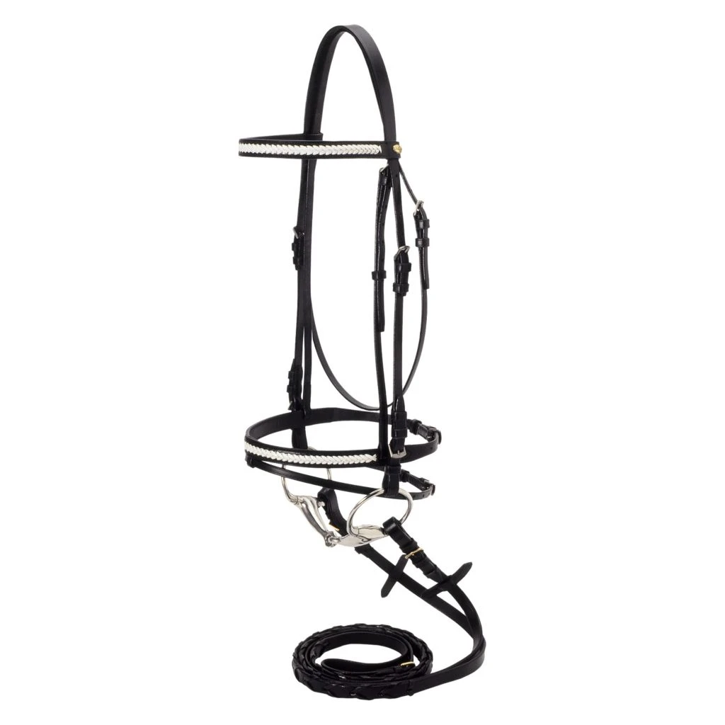 Tough-1 Silver Fox Snaffle Show Bridle, Brown, 20-1210-0-0