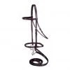 Tough-1 Snaffle Bridle with Raised Plaited Reins, Full, Brown, 20-18132-0-0