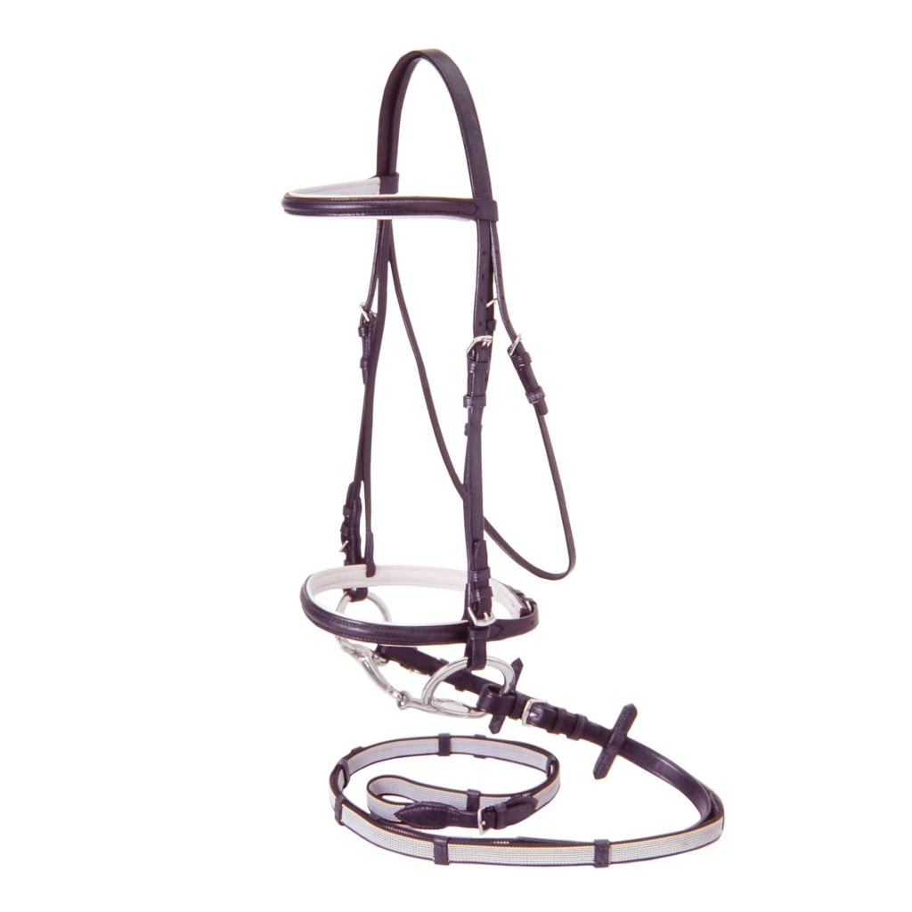 Tough-1 Padded Snaffle Bridle with Super Grip Reins, 20-9925-2-0