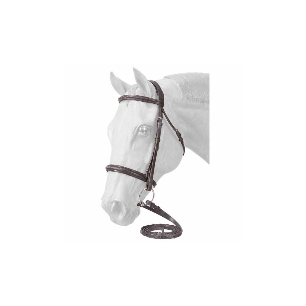 Tough-1 Premium Padded Fancy Stitched Raised English Bridle with Contoured Crown, Brown, 22-6568-7-0