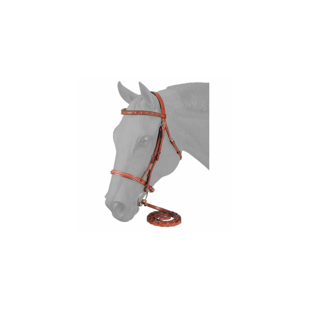 Tough-1 Raised Snaffle English Bridle with Spaced Stone Crystals, 22-9679-72-0 - Image 2