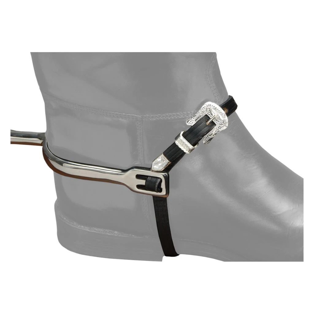 Tough-1 EquiRoyal Silver Buckle Leather Spur Straps, 24-110-2-0