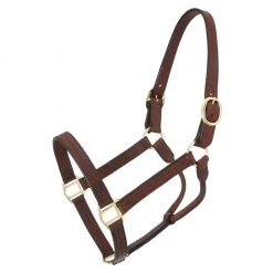 Tough-1 Leather Track Halter, Brown, Weanling, 44-2046-7-0