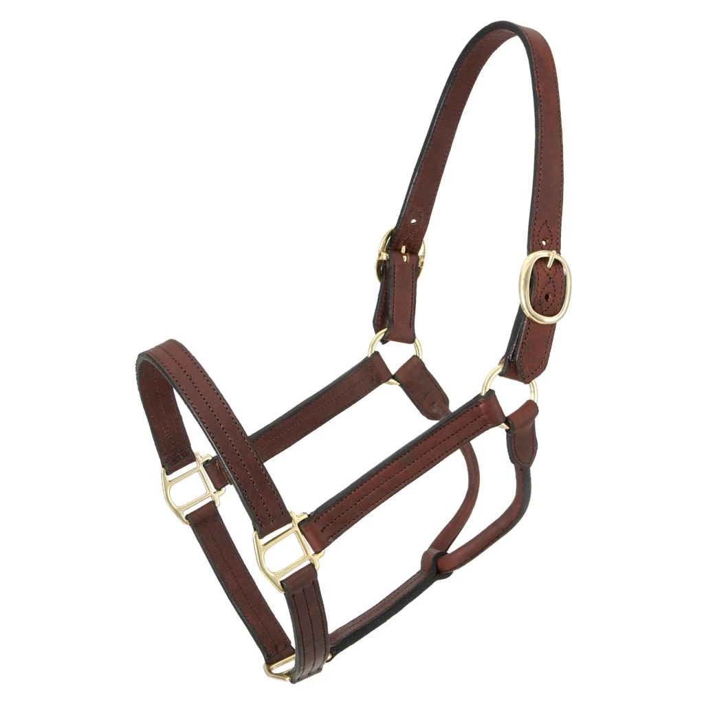 Tough-1 Leather Track Halter, Brown, Weanling, 44-2046-7-0