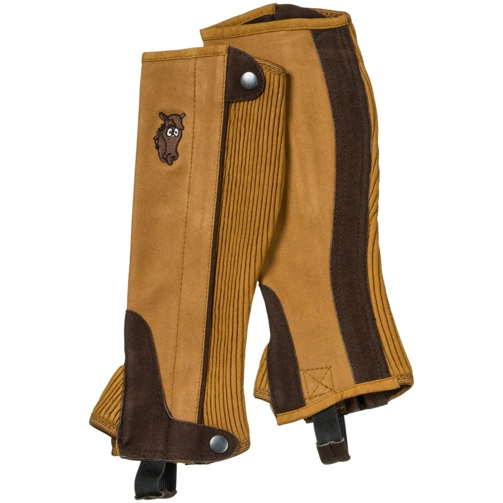Tough-1 Childs Synthetic Luxury Suede Half Chaps with Embroidered Horse Head, 63-69-144-102 - Image 2